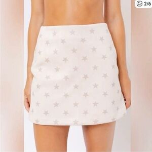 Altar'd State Cream Star Mini Skirt